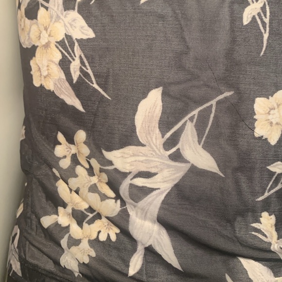 Sheer floral cami, black with gray & cream Small - Picture 4 of 5